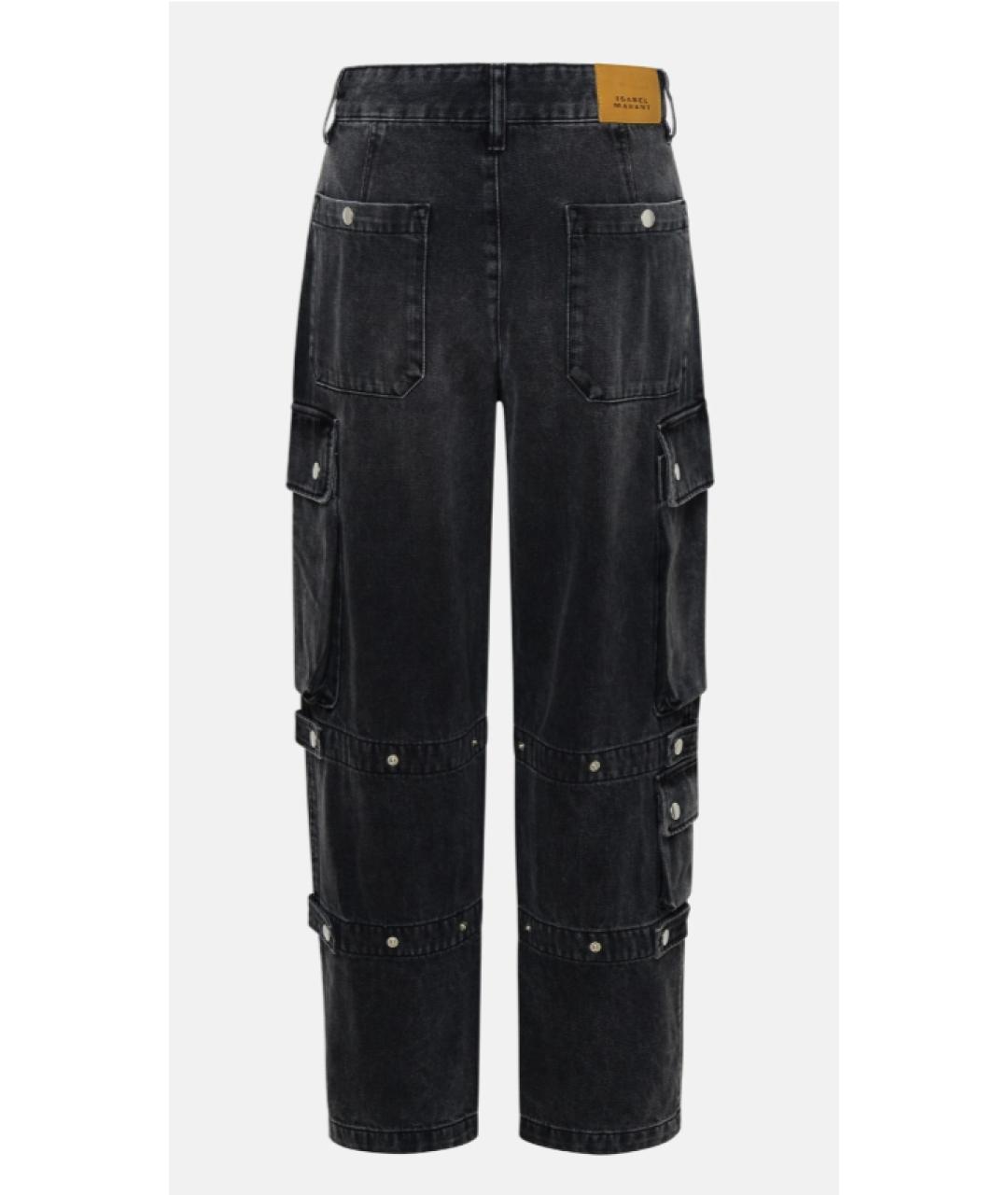 ISABEL MARANT Черные хлопковые прямые джинсы, фото 2