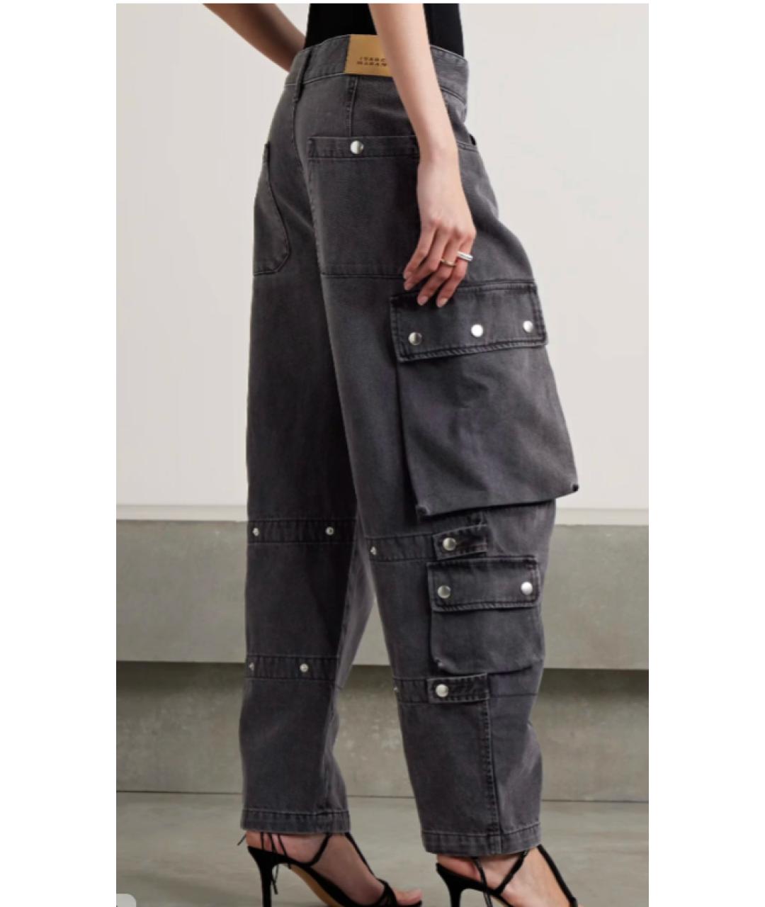 ISABEL MARANT Черные хлопковые прямые джинсы, фото 3
