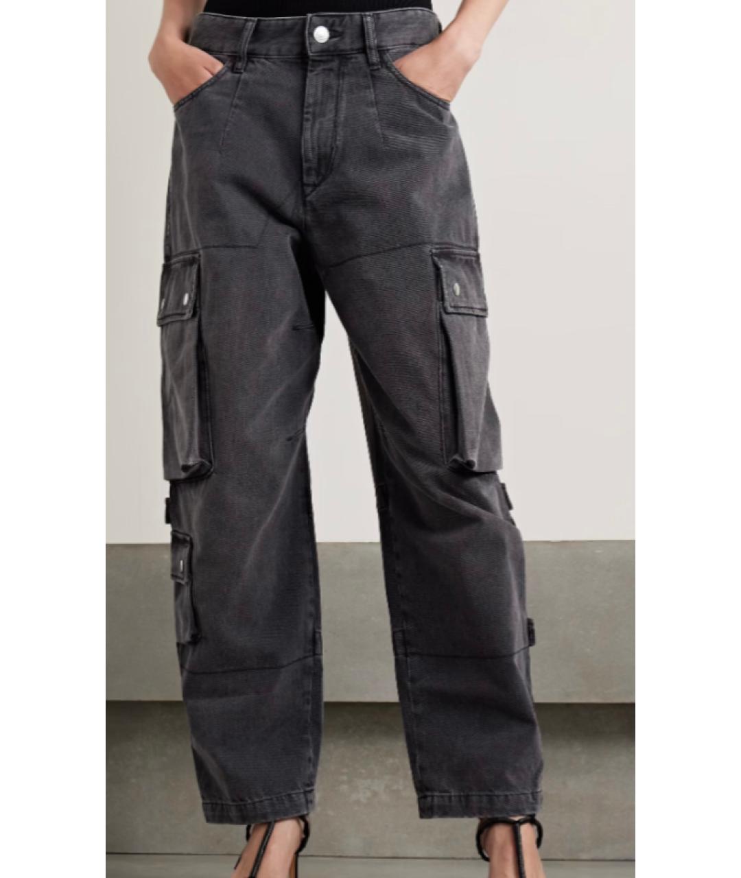 ISABEL MARANT Черные хлопковые прямые джинсы, фото 4