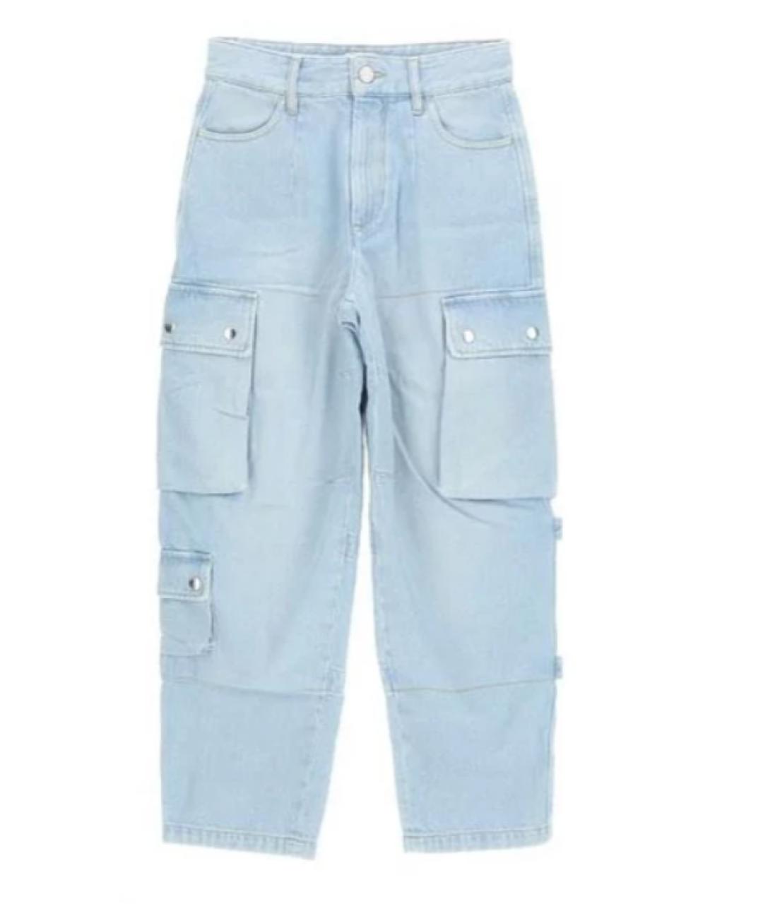 ISABEL MARANT Голубые хлопковые прямые джинсы, фото 1