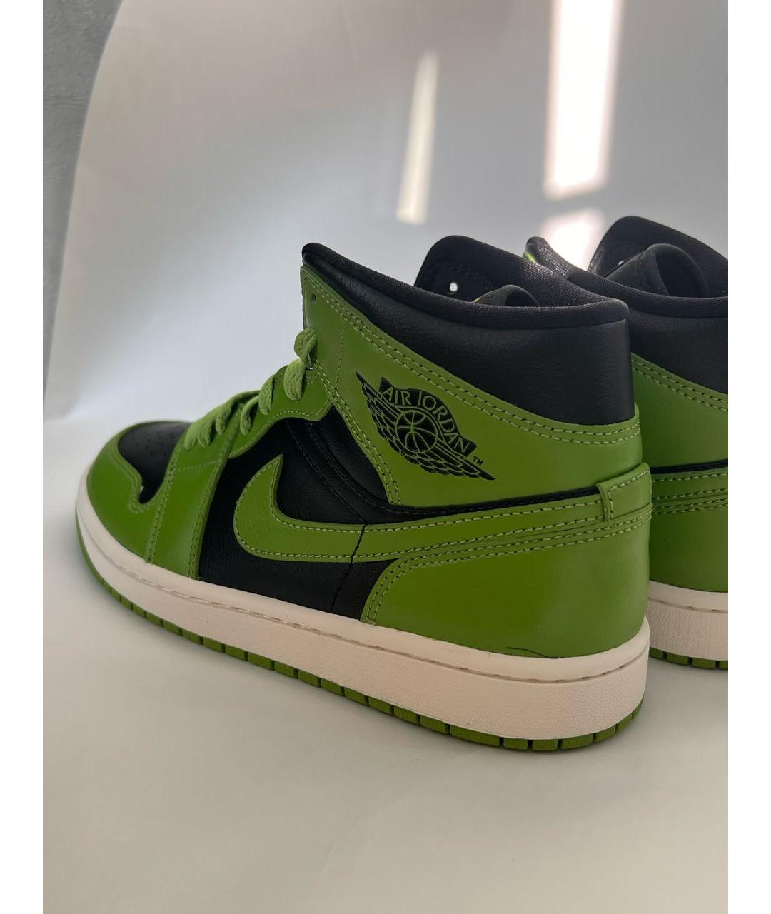 JORDAN Зеленые кожаные кроссовки, фото 3