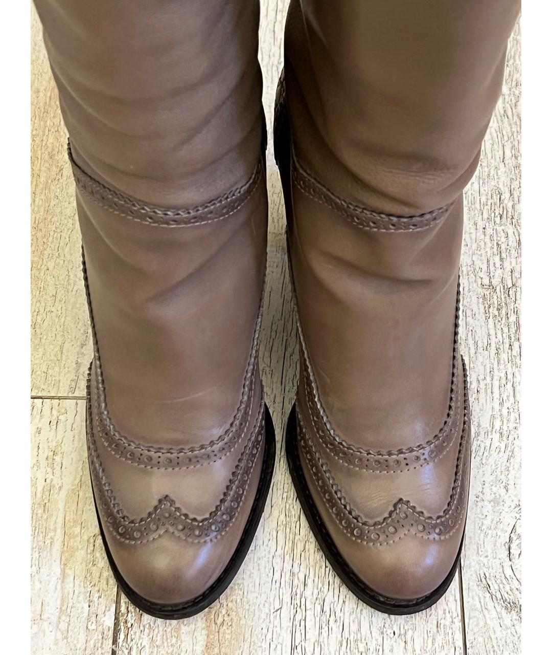 GUCCI Серые кожаные сапоги, фото 3