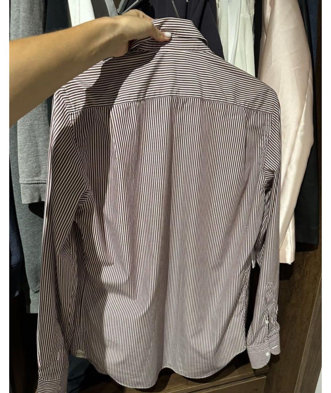 LORO PIANA Бордовая хлопковая классическая рубашка, фото 2