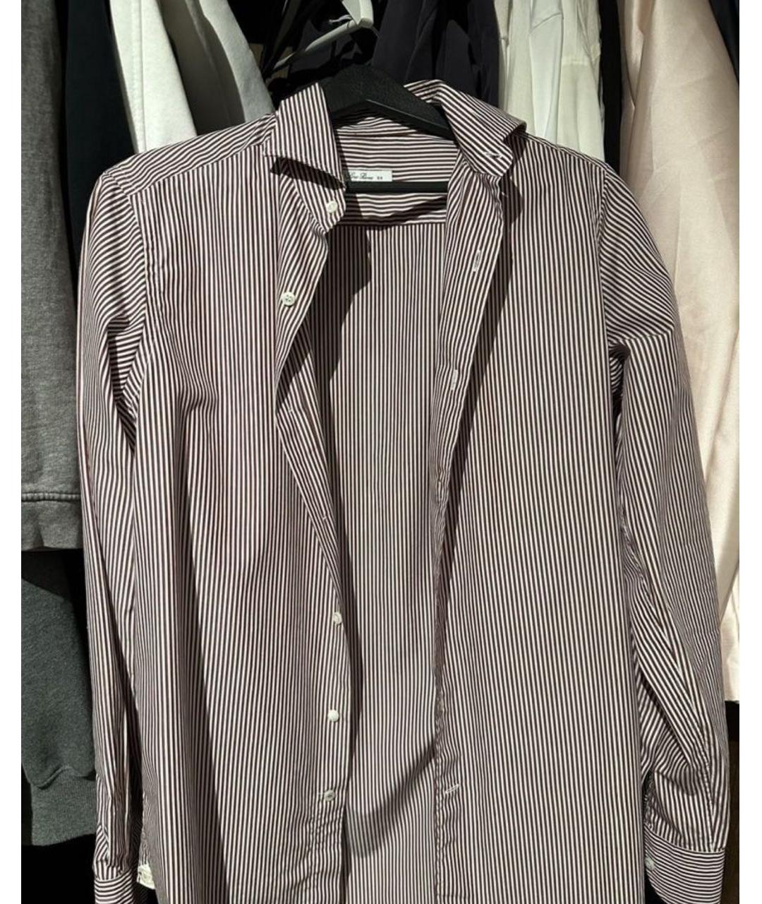 LORO PIANA Бордовая хлопковая классическая рубашка, фото 7