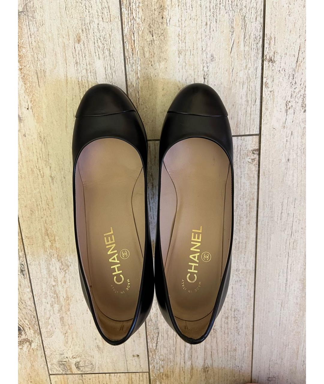 CHANEL Черные кожаные туфли, фото 3