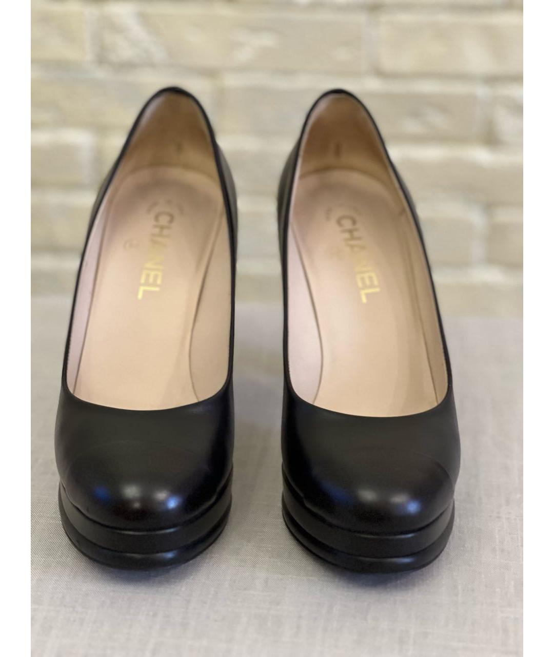 CHANEL Черные кожаные туфли, фото 7