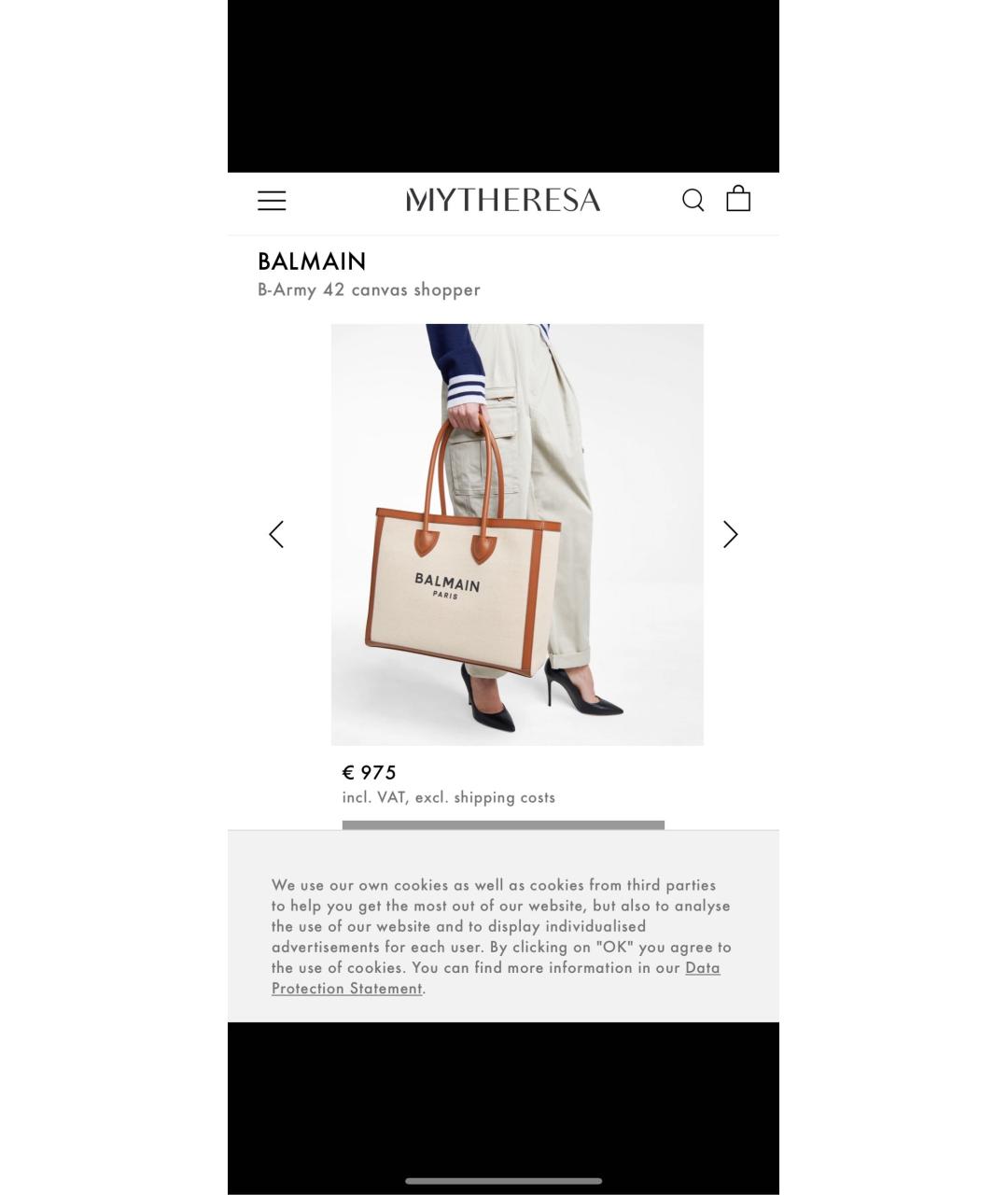 BALMAIN Бежевая тканевая сумка тоут, фото 7