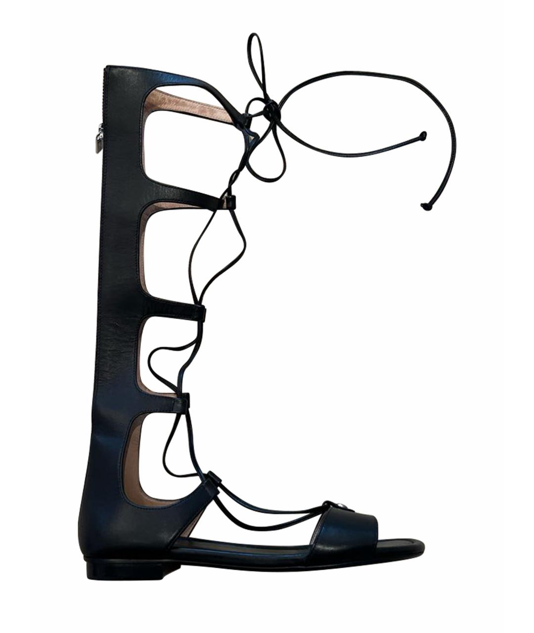 MICHAEL MICHAEL KORS Черные кожаные сандалии, фото 1