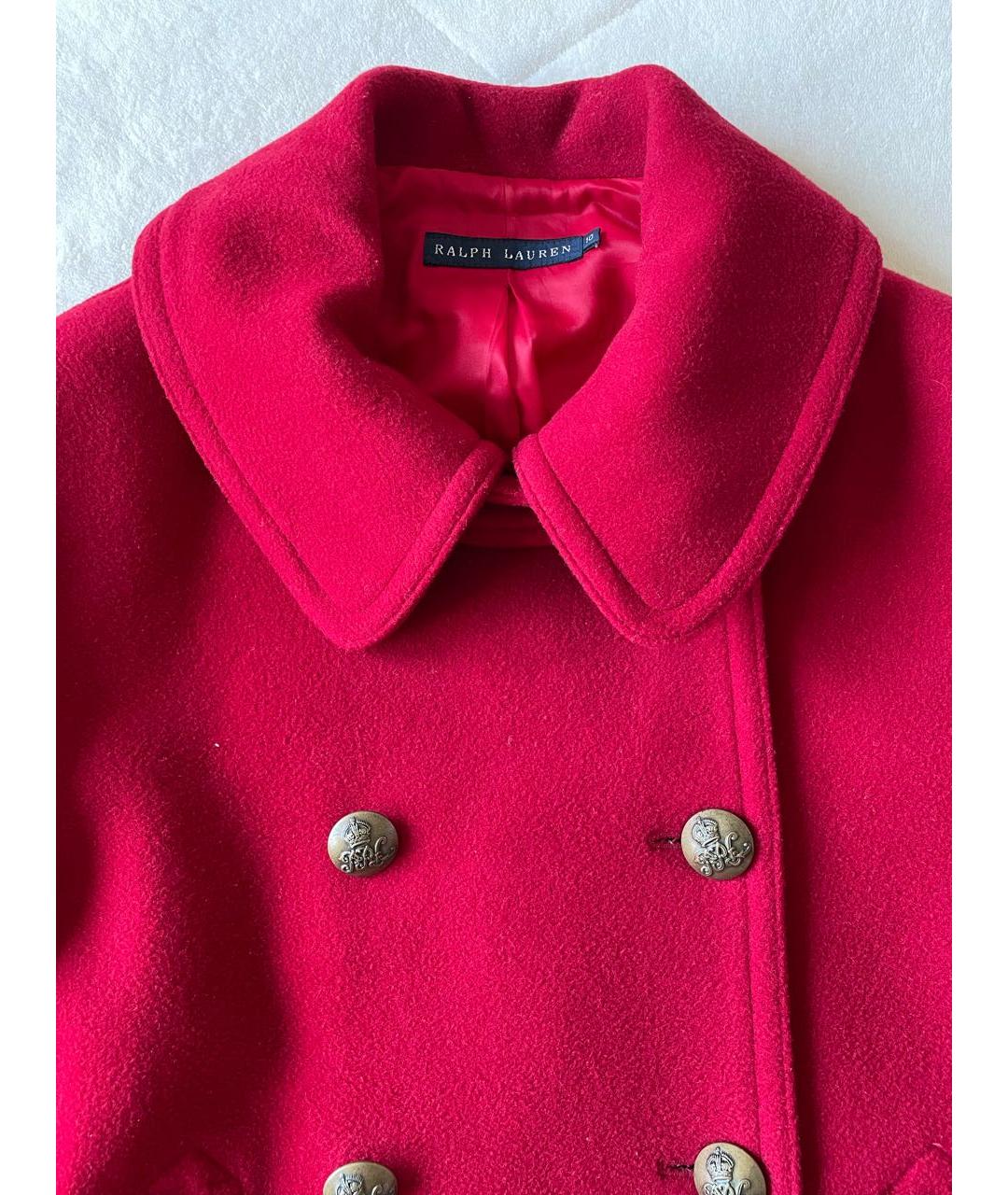 RALPH LAUREN Красное шерстяное пальто, фото 3
