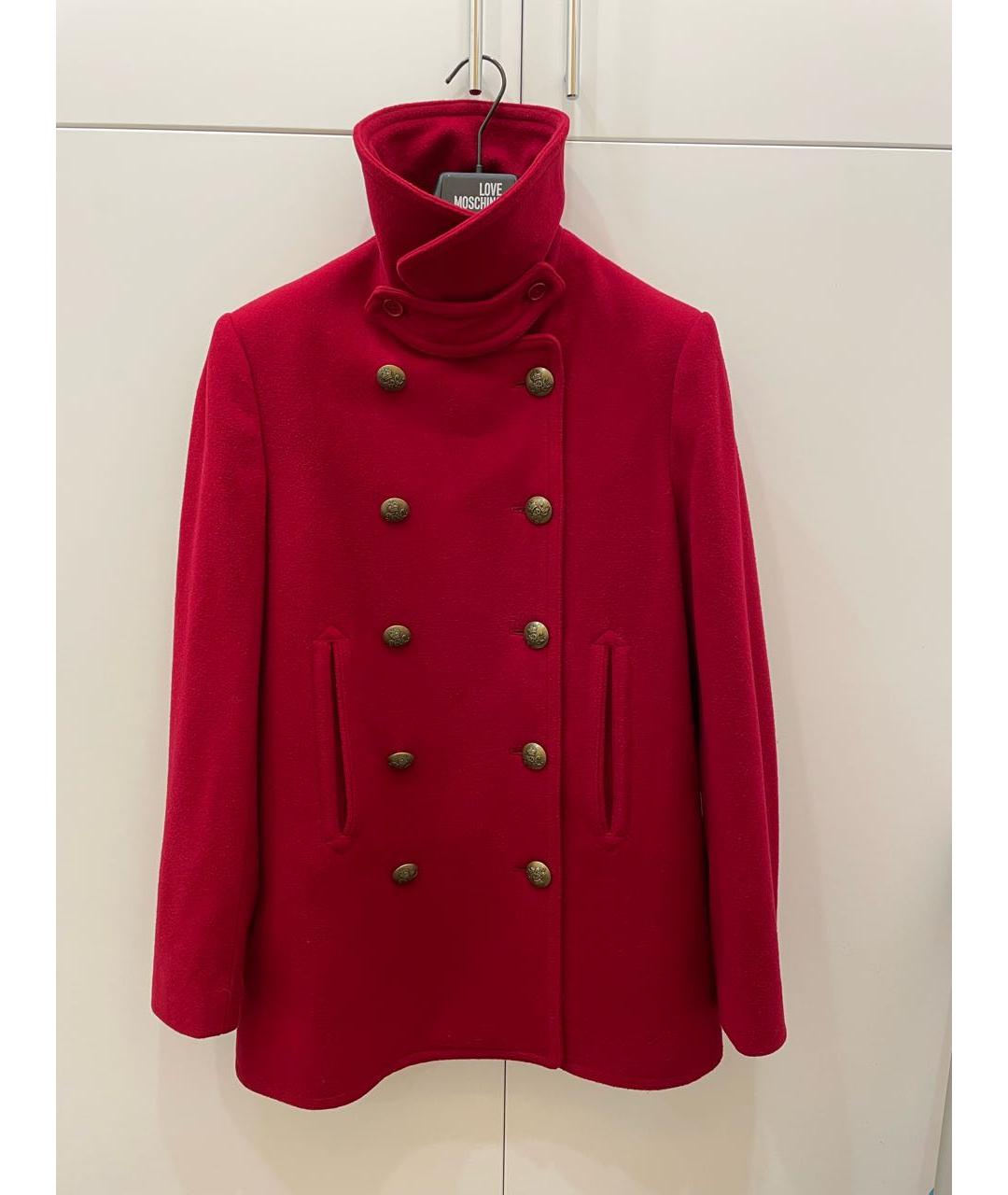 RALPH LAUREN Красное шерстяное пальто, фото 7