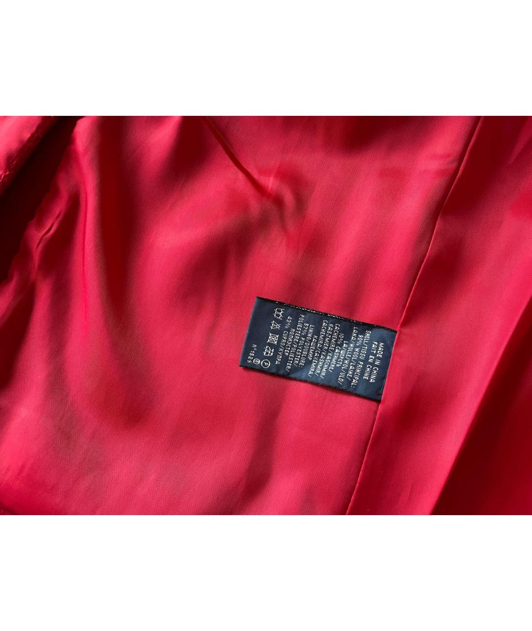 RALPH LAUREN Красное шерстяное пальто, фото 6