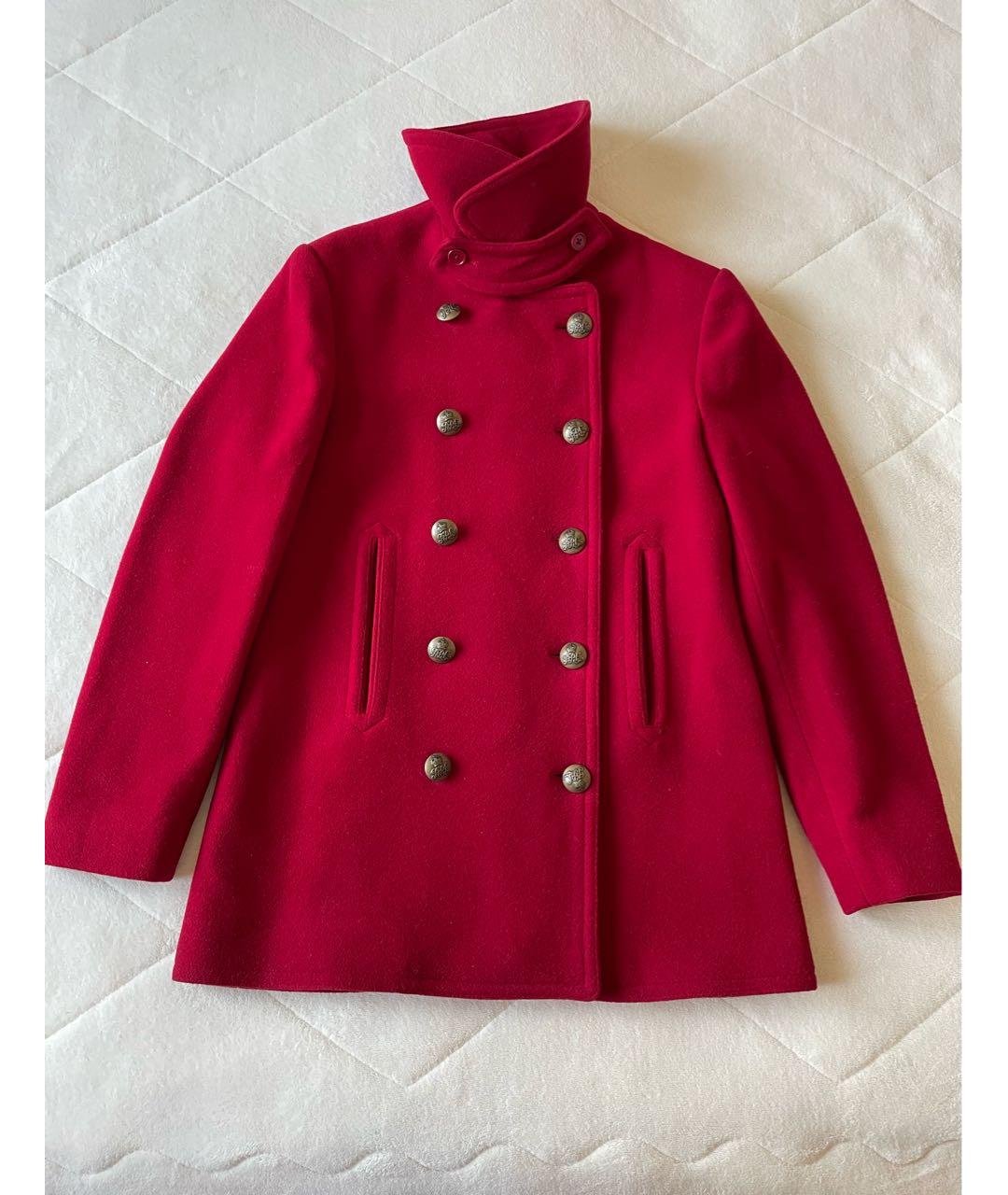 RALPH LAUREN Красное шерстяное пальто, фото 5