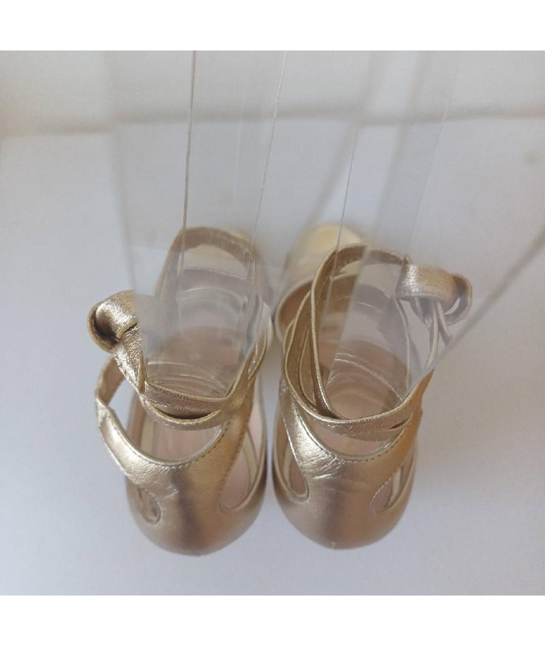 GIANVITO ROSSI Золотые кожаные туфли, фото 3
