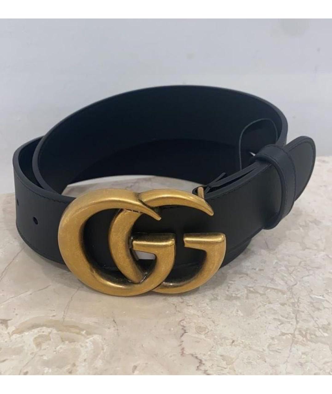GUCCI Черный кожаный ремень, фото 3