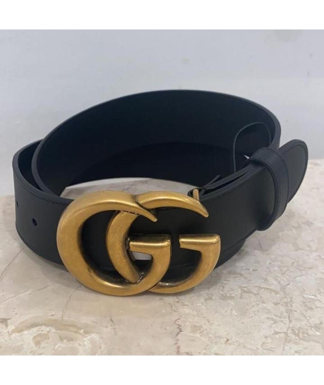 GUCCI Черный кожаный ремень, фото 2