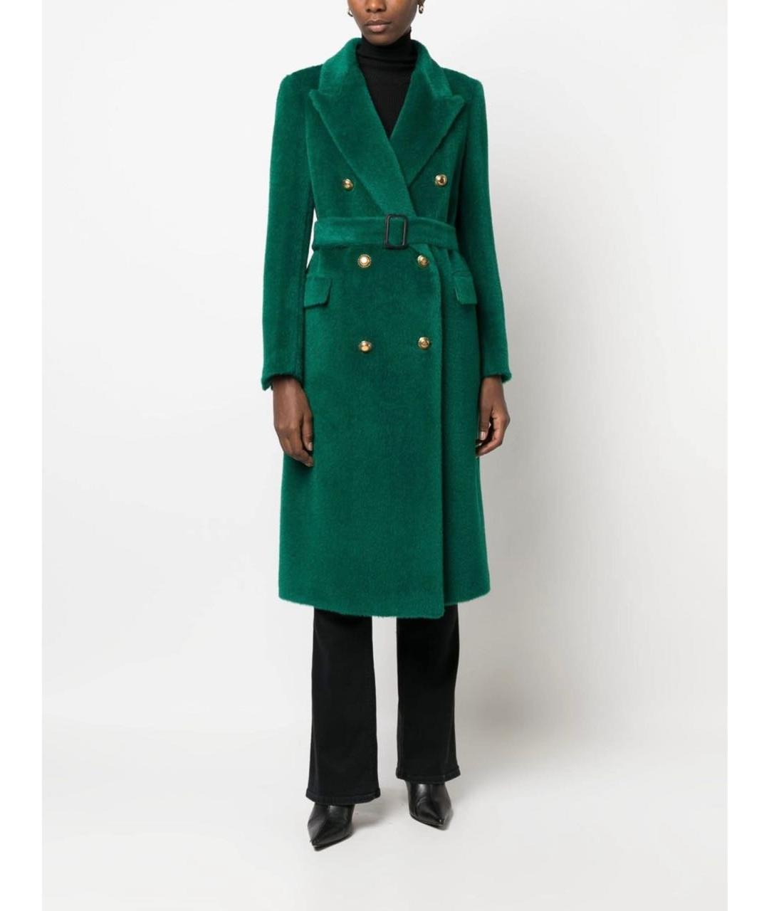 TAGLIATORE Зеленые шерстяное пальто, фото 3