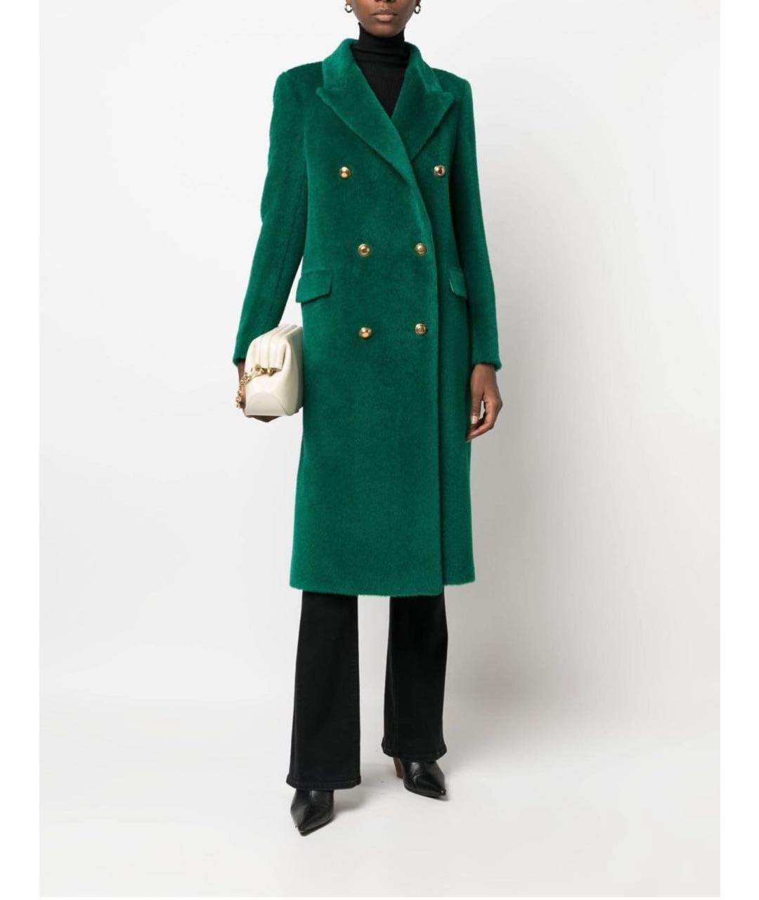 TAGLIATORE Зеленые шерстяное пальто, фото 2