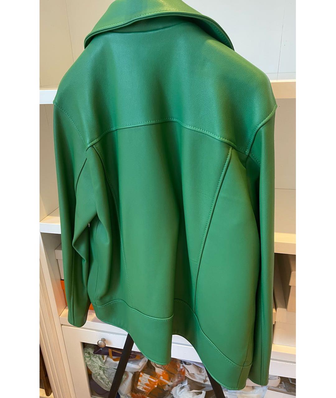 SLAVA MASLOV Зеленая кожаная куртка, фото 3