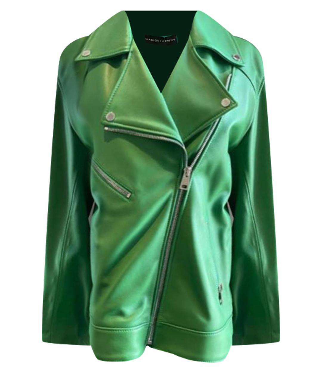 SLAVA MASLOV Зеленая кожаная куртка, фото 1