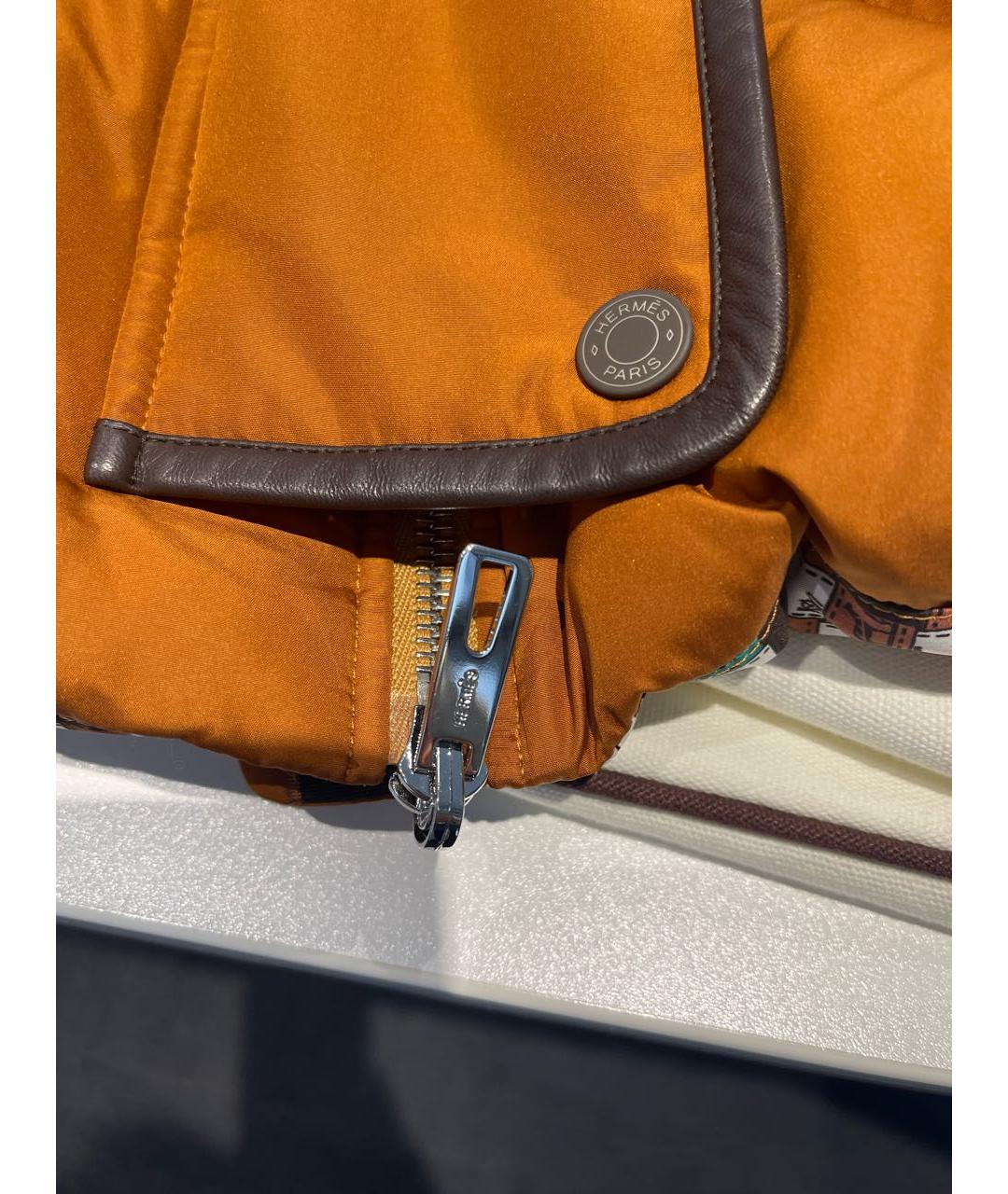 HERMES Оранжевая полиэстеровая куртка, фото 6