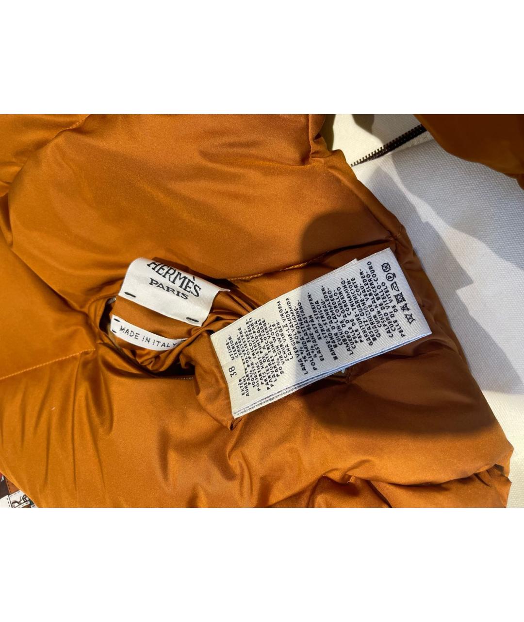 HERMES Оранжевая полиэстеровая куртка, фото 7