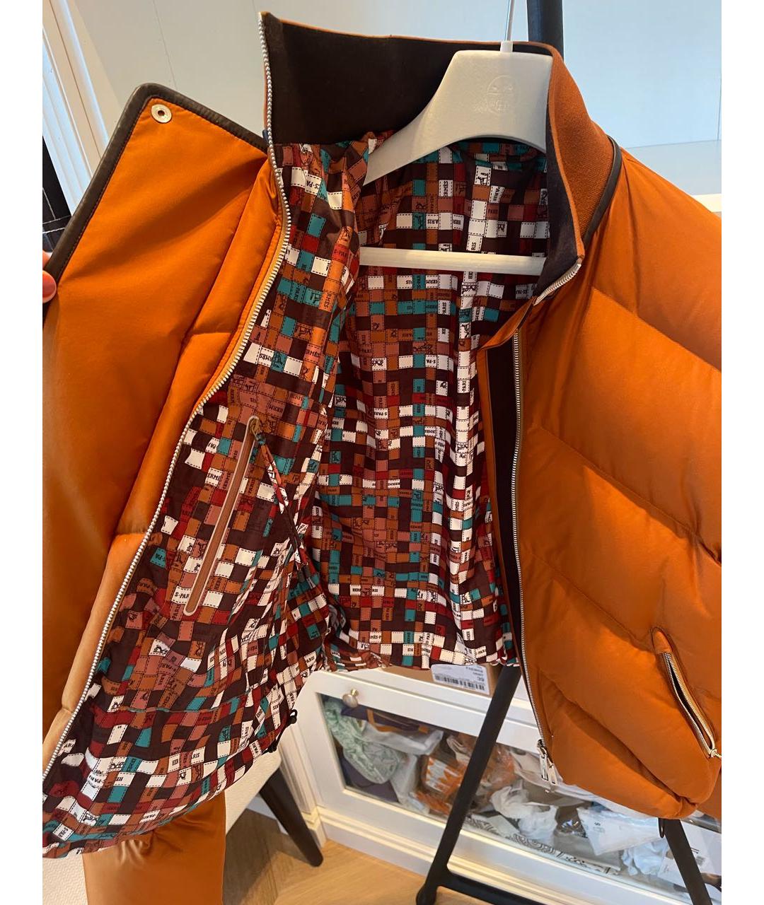 HERMES Оранжевая полиэстеровая куртка, фото 3