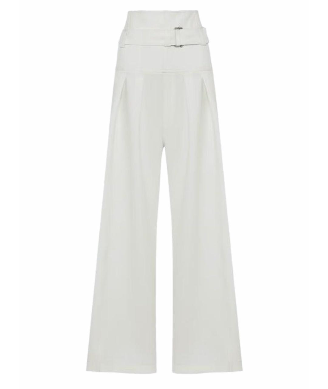 PHILOSOPHY DI LORENZO SERAFINI Белые полиэстеровые брюки широкие, фото 1