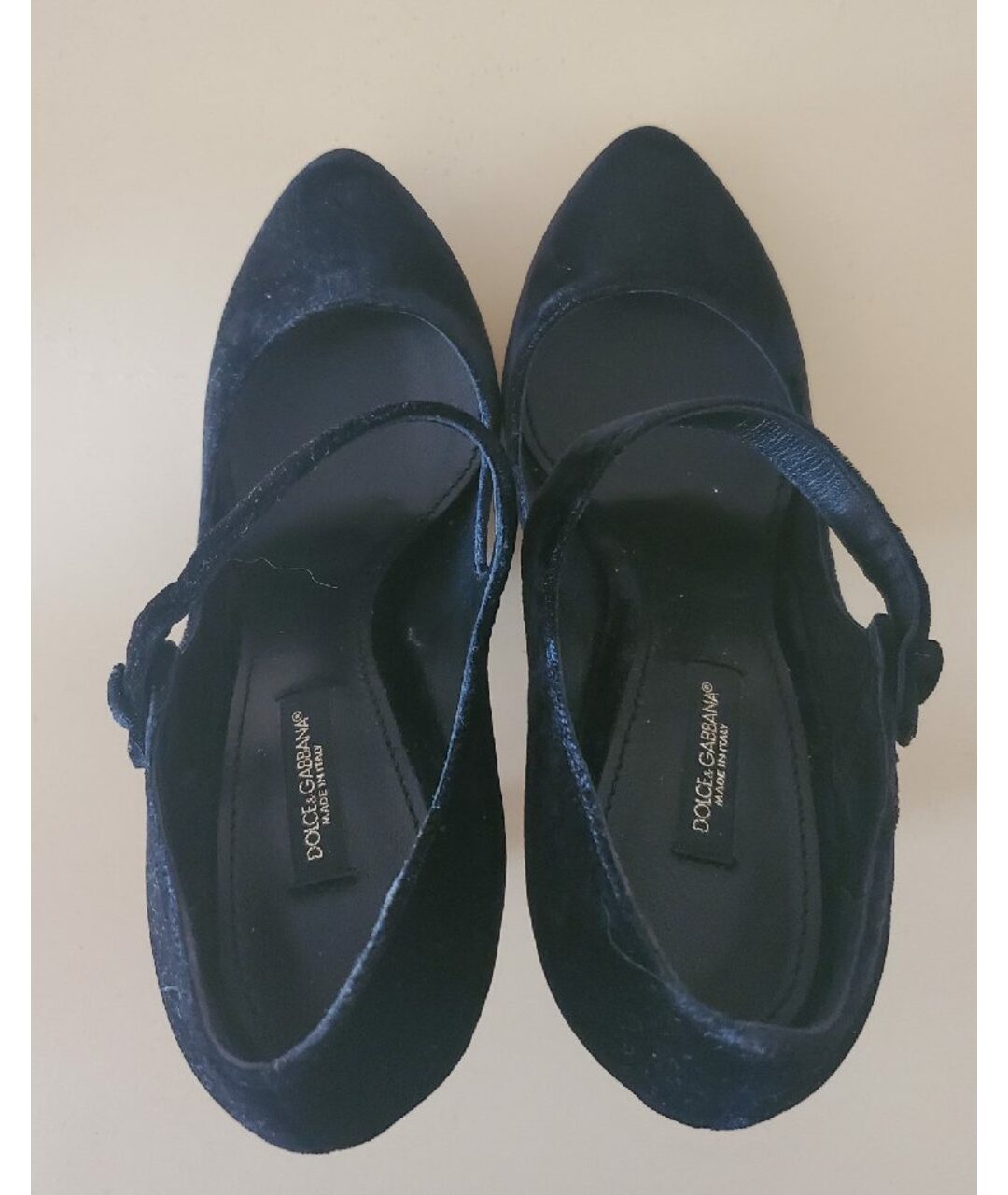 DOLCE&GABBANA Черные бархатные туфли, фото 3