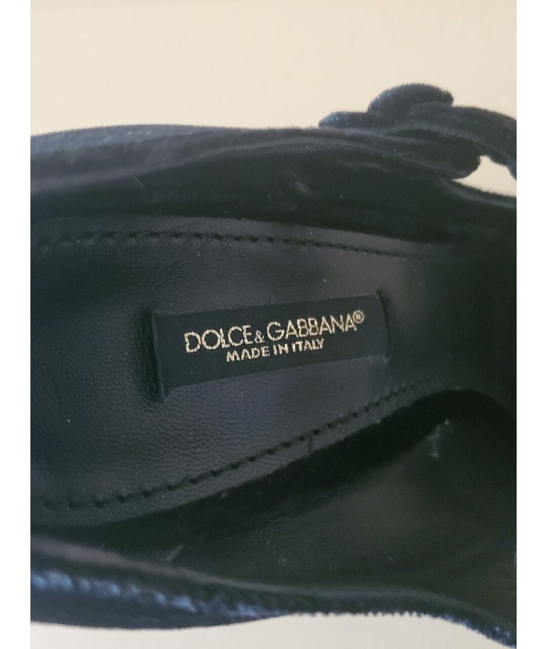 DOLCE&GABBANA Черные бархатные туфли, фото 6