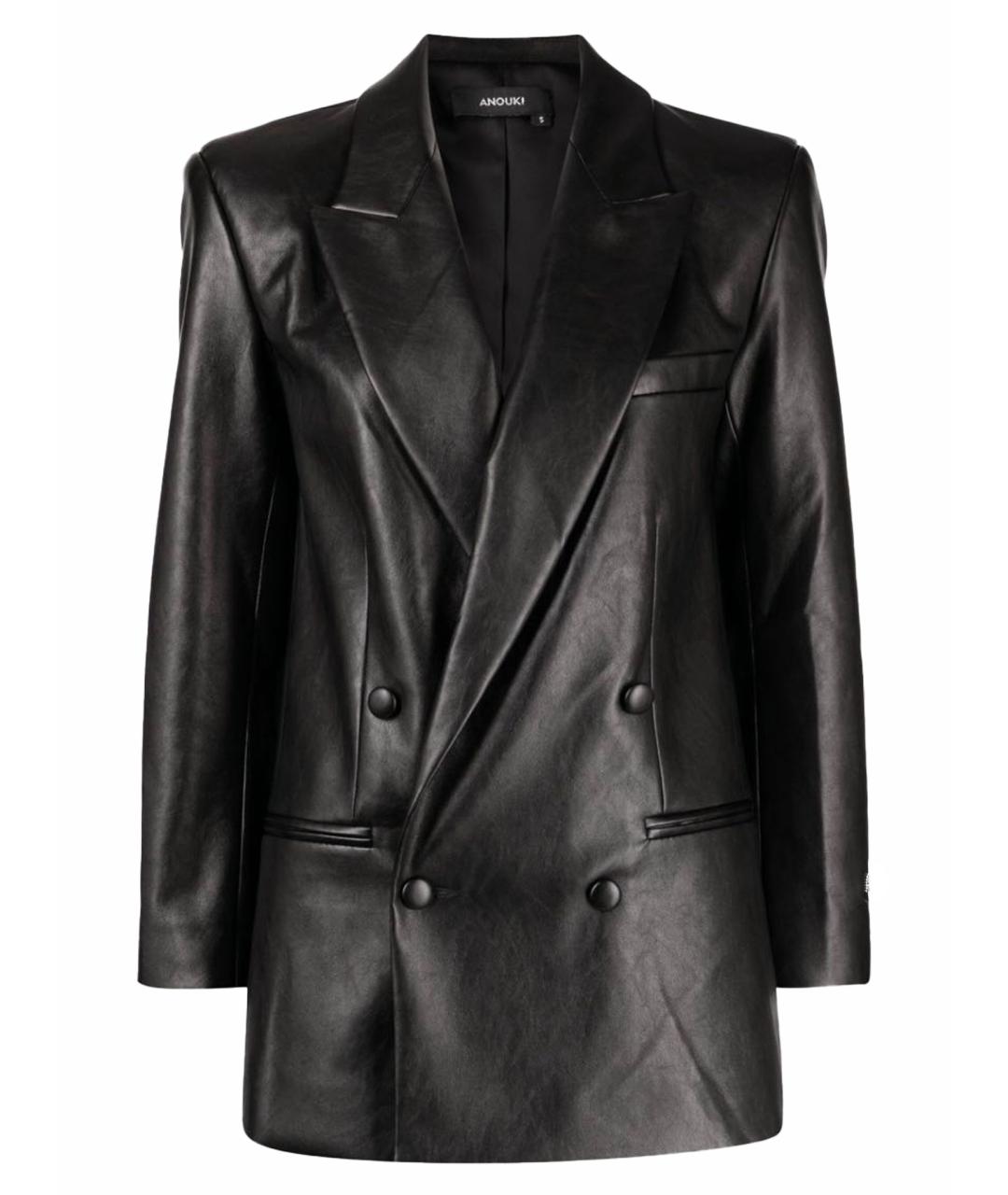 ANOUKI Черный полиуретановый жакет/пиджак, фото 1