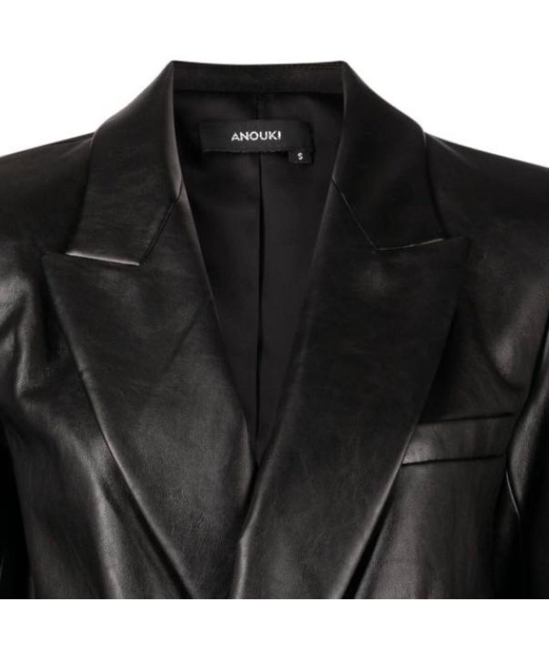ANOUKI Черный полиуретановый жакет/пиджак, фото 3