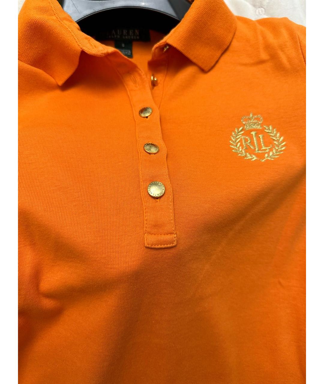 RALPH LAUREN Оранжевая хлопковая футболка, фото 7