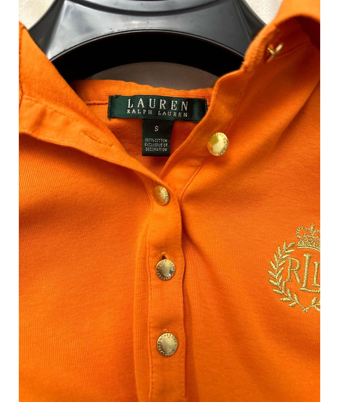 RALPH LAUREN Оранжевая хлопковая футболка, фото 3