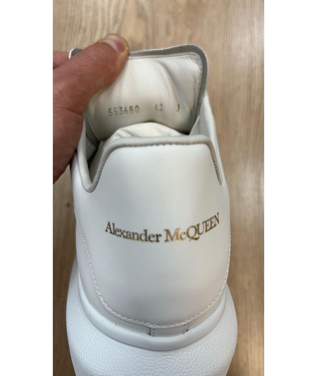 ALEXANDER MCQUEEN Белые кожаные низкие кроссовки / кеды, фото 7