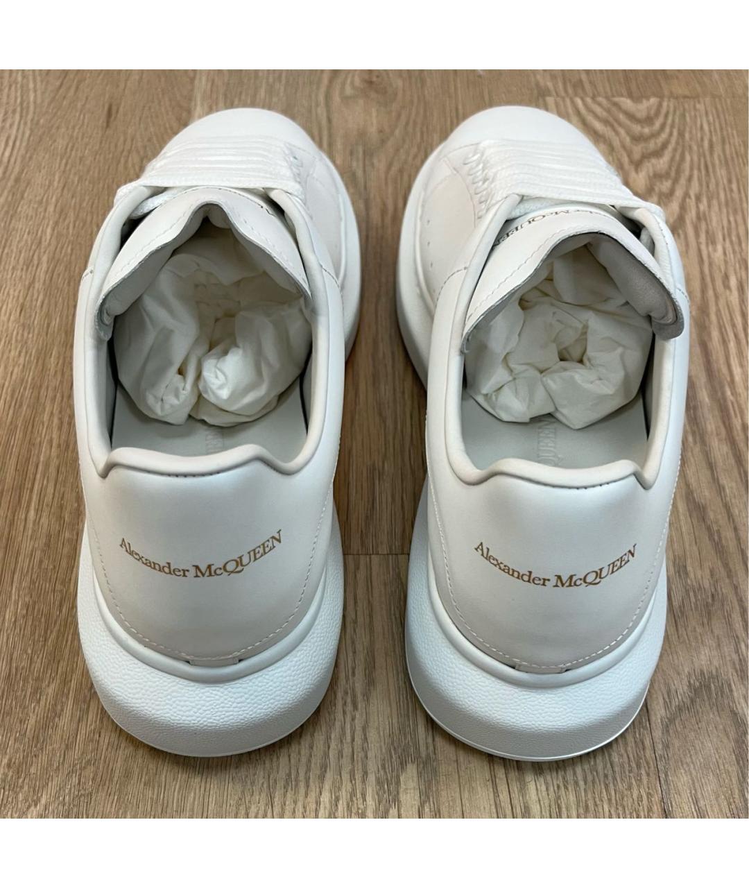 ALEXANDER MCQUEEN Белые кожаные низкие кроссовки / кеды, фото 4