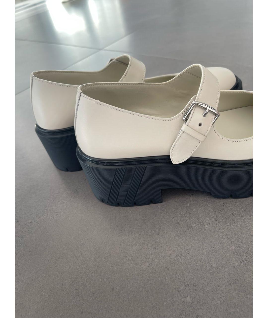 HERMES PRE-OWNED Белые кожаные туфли, фото 4