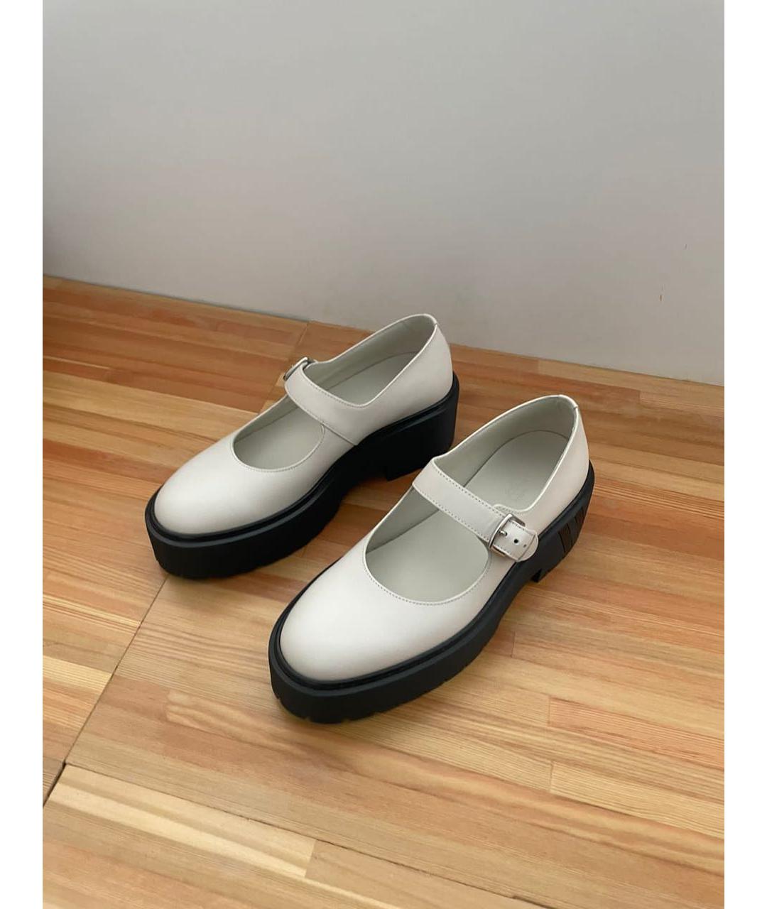 HERMES PRE-OWNED Белые кожаные туфли, фото 2