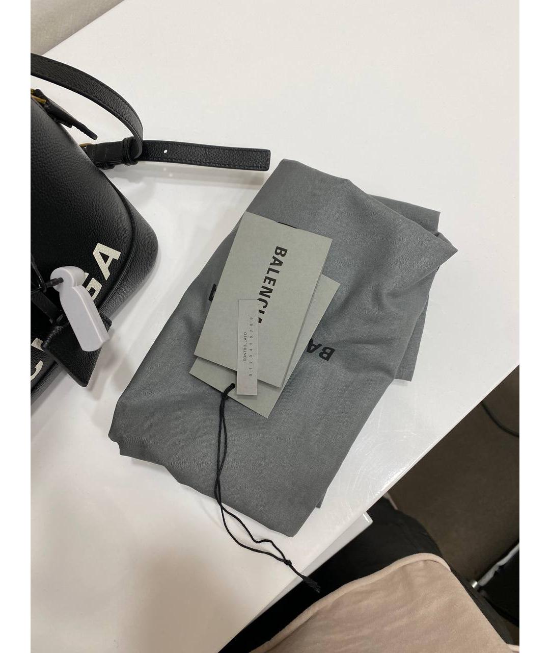 BALENCIAGA Черная кожаная сумка тоут, фото 5
