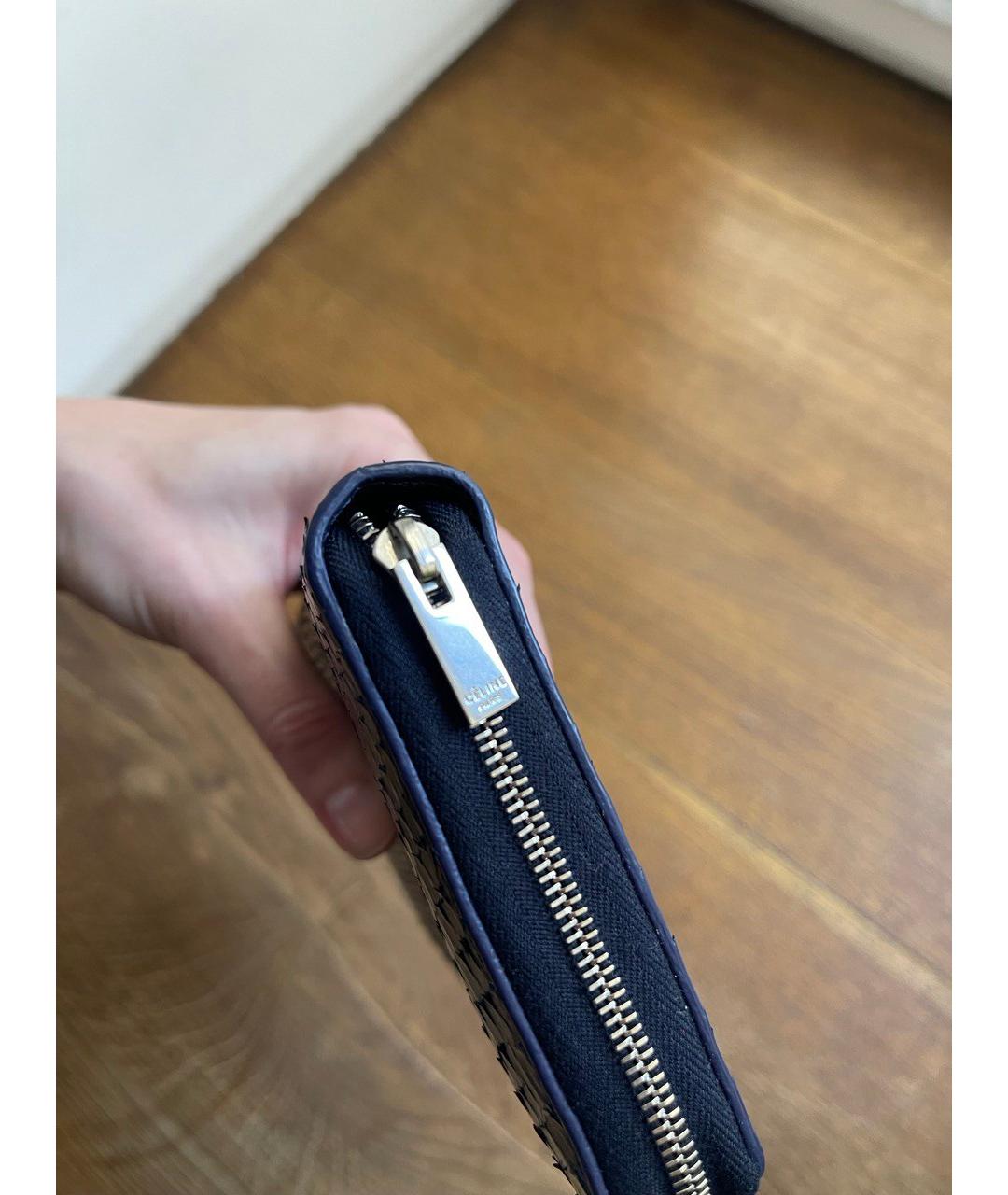 CELINE Темно-синий кошелек из лакированной кожи, фото 5