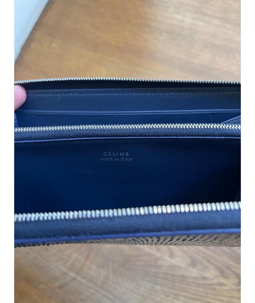 CELINE Темно-синий кошелек из лакированной кожи, фото 4