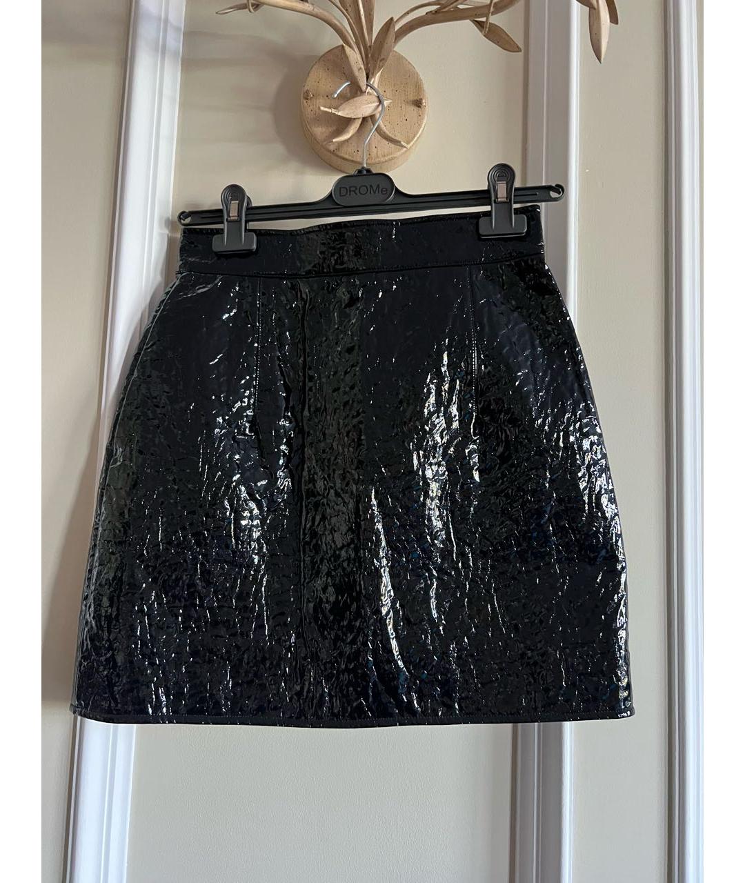 GEORGE KEBURIA Черный полиуретановый костюм с юбками, фото 4