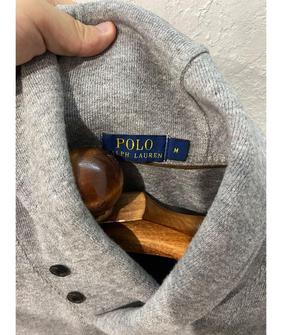 POLO RALPH LAUREN Серый хлопковый джемпер / свитер, фото 5