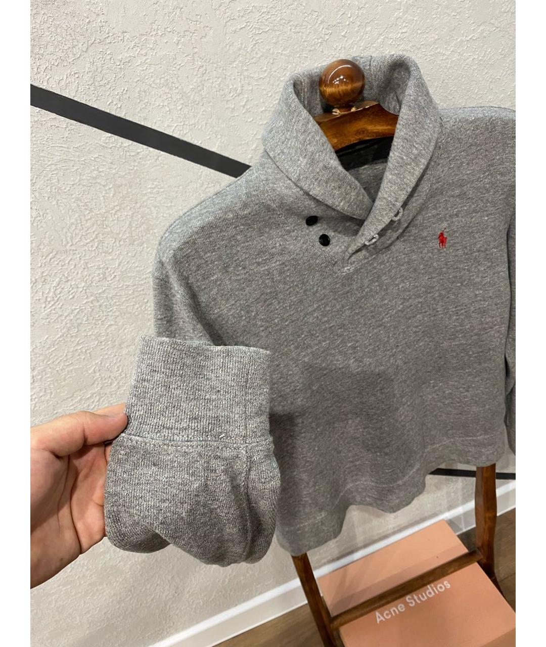 POLO RALPH LAUREN Серый хлопковый джемпер / свитер, фото 3