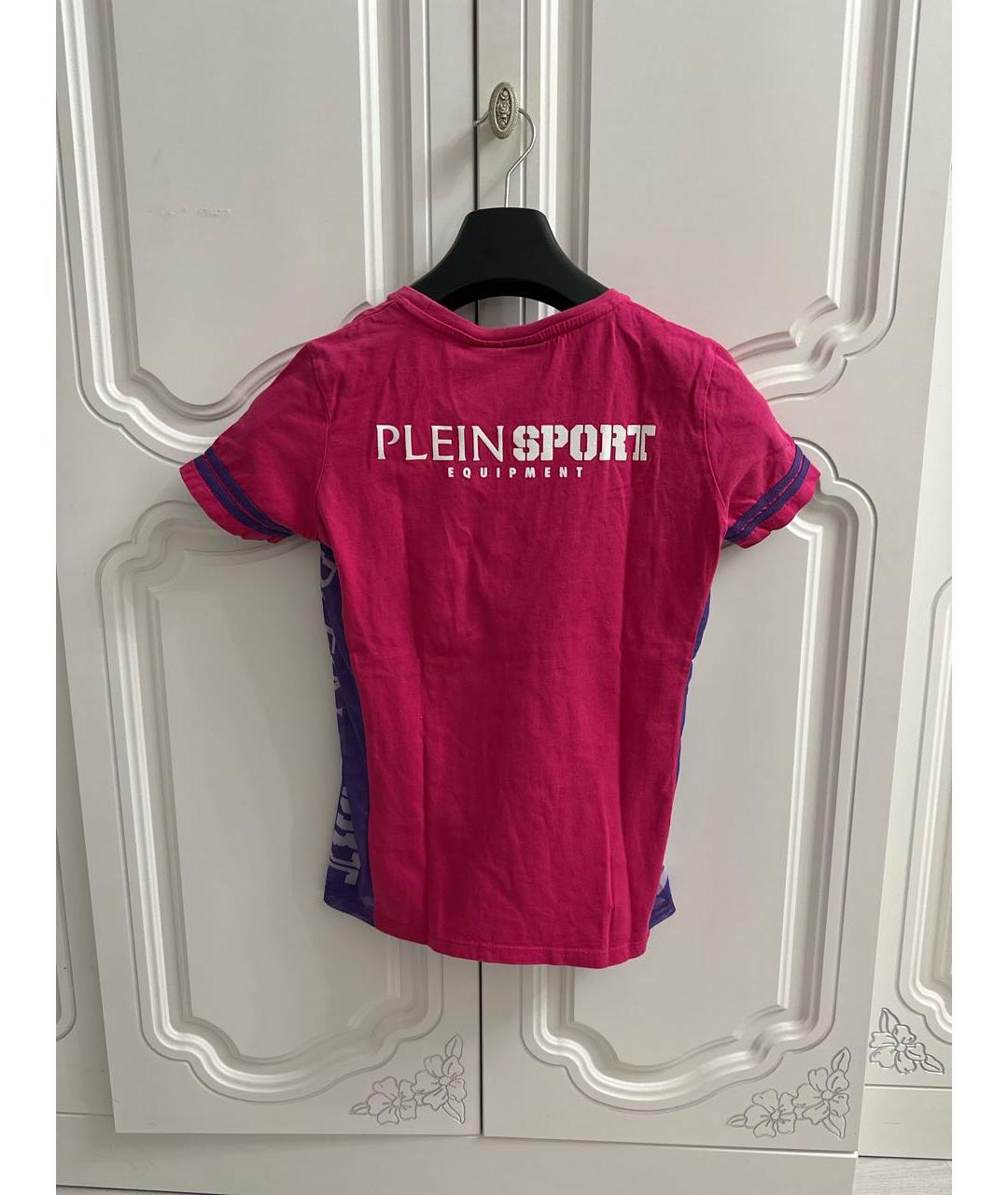 PLEIN SPORT Розовая хлопковая футболка, фото 2