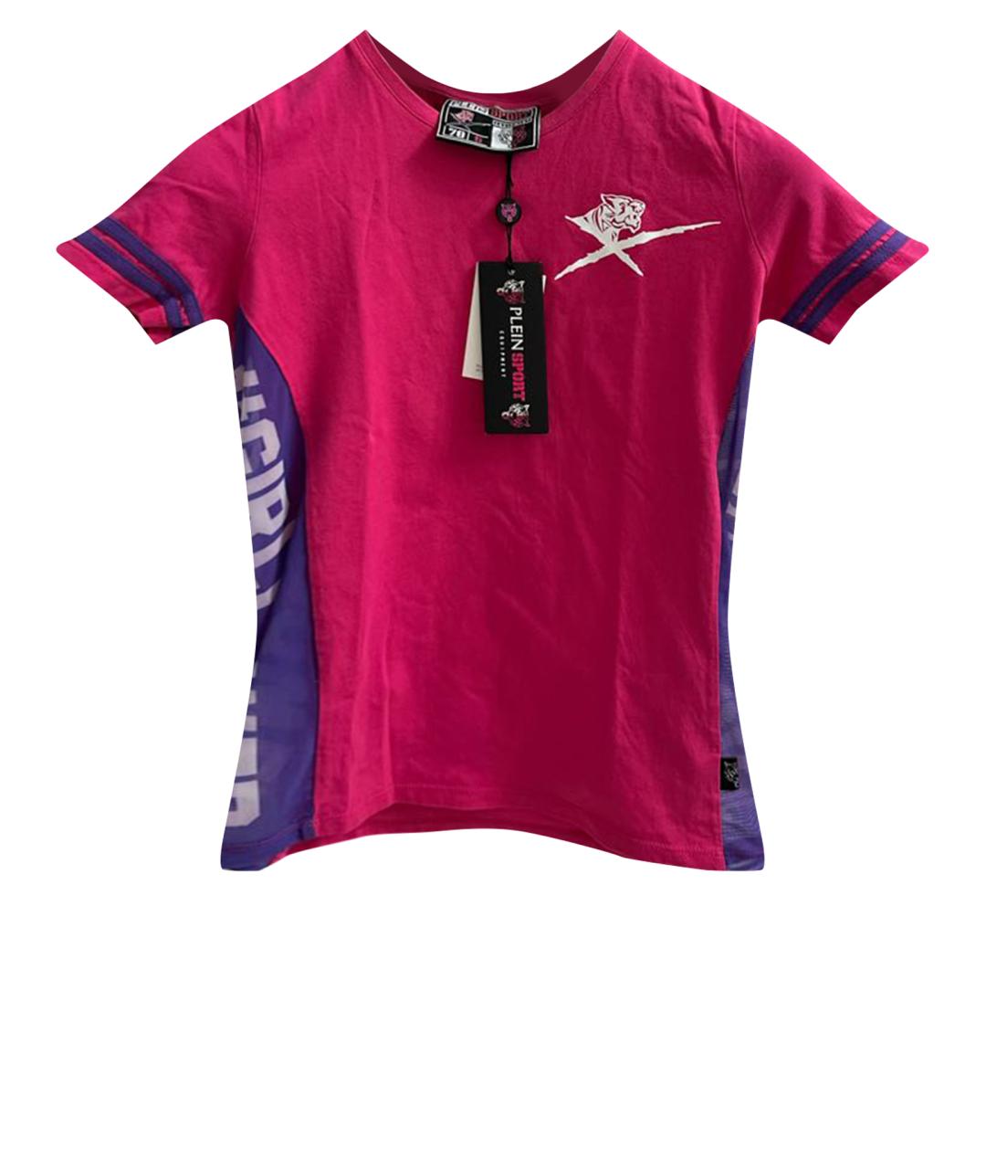 PLEIN SPORT Розовая хлопковая футболка, фото 1