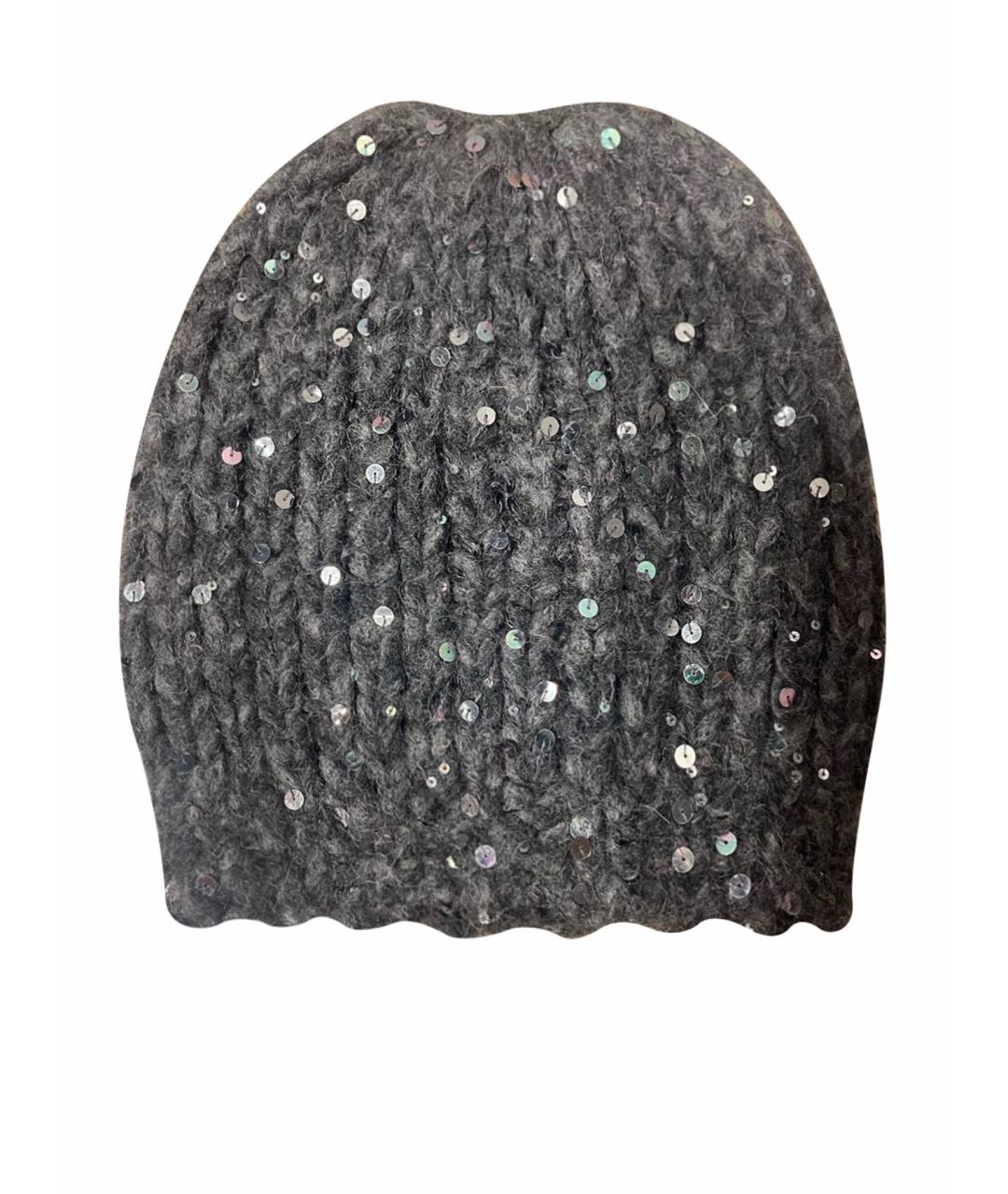 BRUNELLO CUCINELLI Серая шерстяная шапка, фото 1