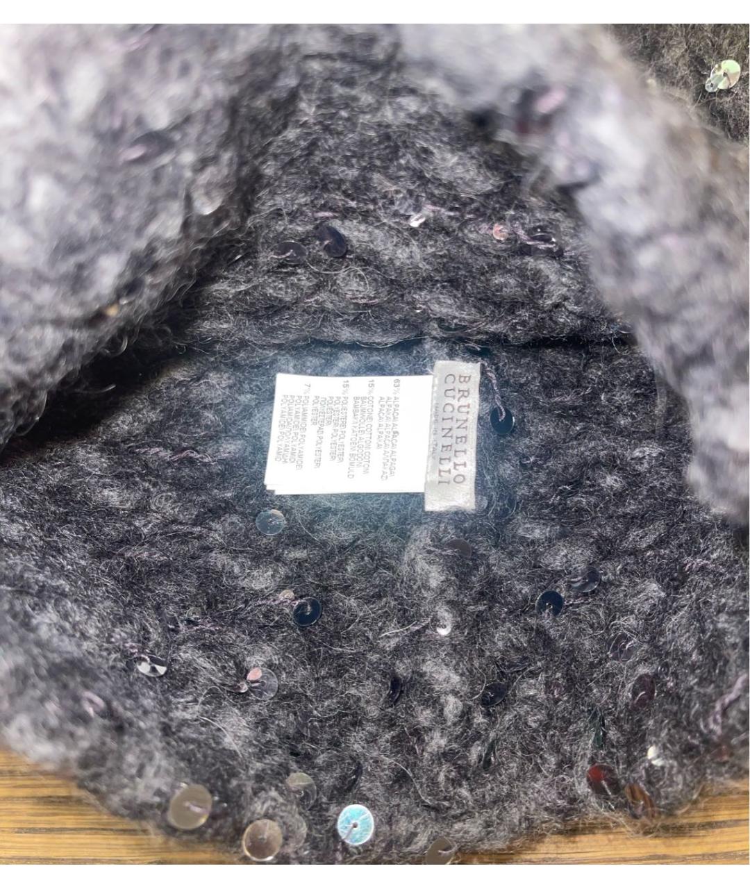 BRUNELLO CUCINELLI Серая шерстяная шапка, фото 5
