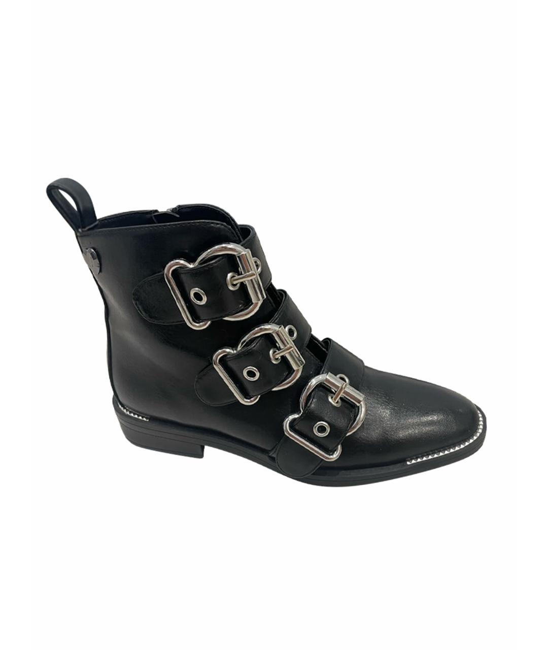 TWIN-SET Черные кожаные ботинки, фото 1