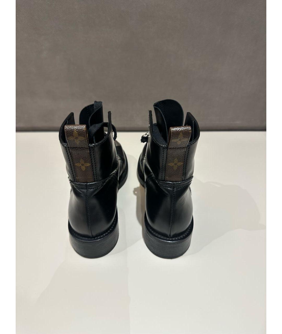 LOUIS VUITTON Черные кожаные ботинки, фото 3