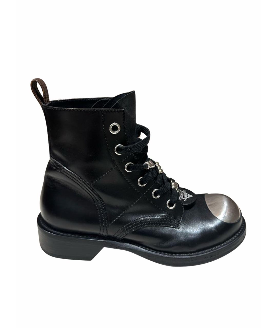 LOUIS VUITTON Черные кожаные ботинки, фото 1